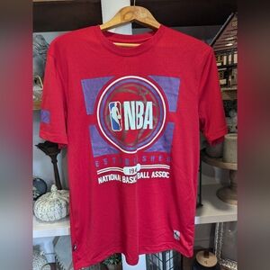 NBA Established 1946 Men's basketball U T Shirt Red Size Medium READ